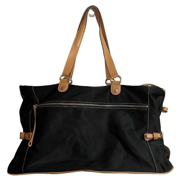 Maxx New York Large Black Nylon Weekender Tote - Picture 1 of 16